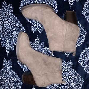 Old Navy Taupe Suede Booties
